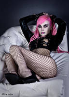 06 mira nox pink hair dreadlocks vinyl fetish sexy by MiraNox