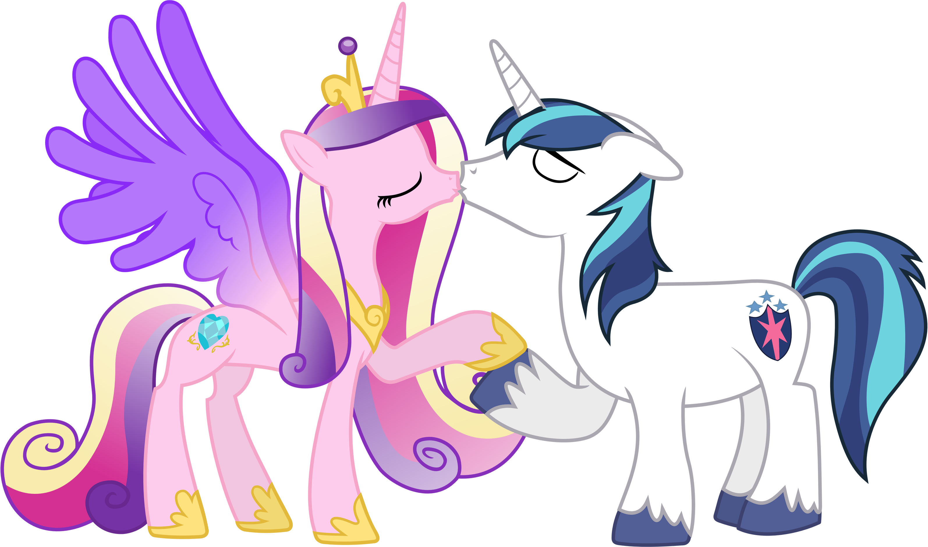Cadance And Shining Kissing Normal Version By 90sigma On Deviantart
