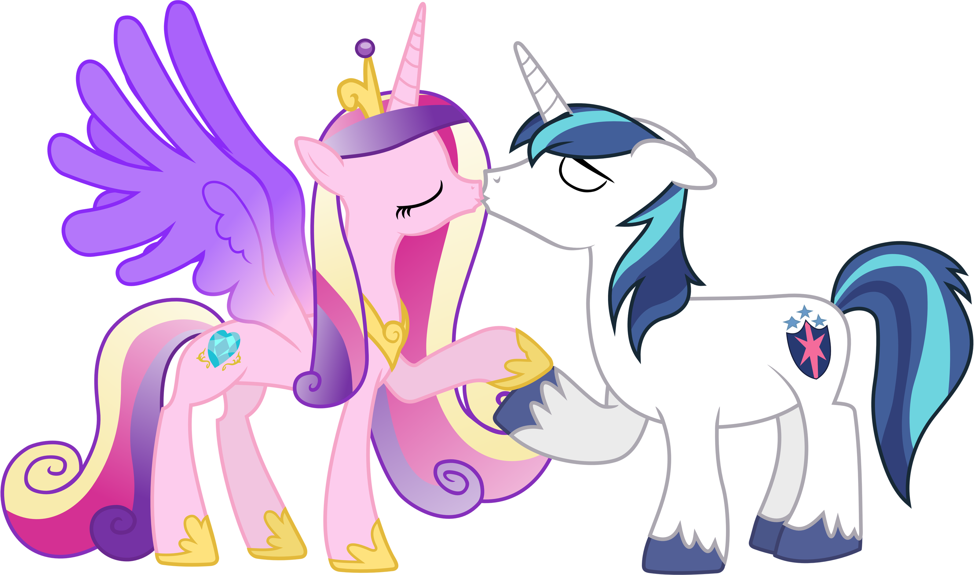 Cadance and Shining Kissing (Normal Version) by 90Sigma on DeviantArt