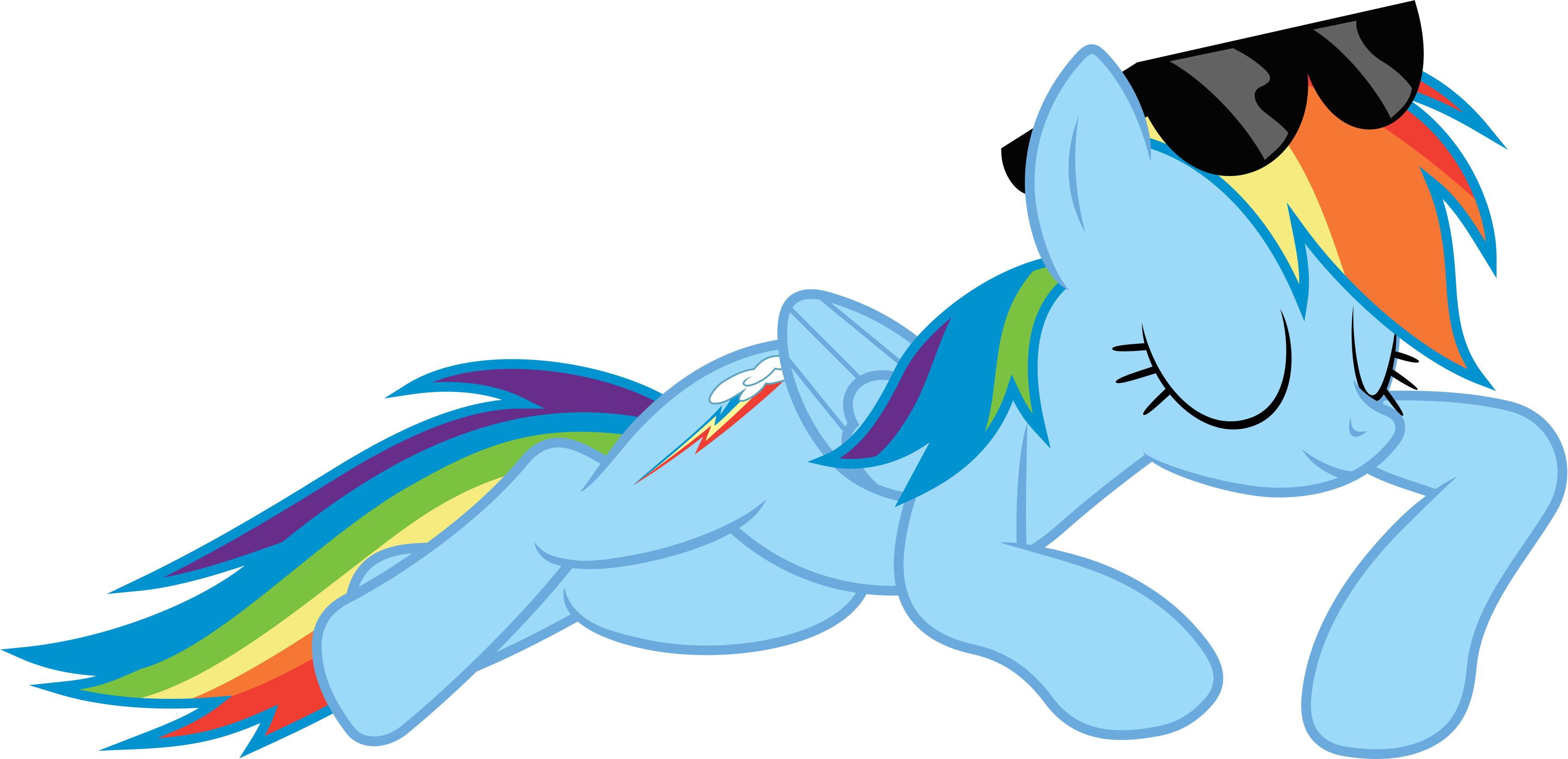 Rainbow Dash Lying Down by 90Sigma