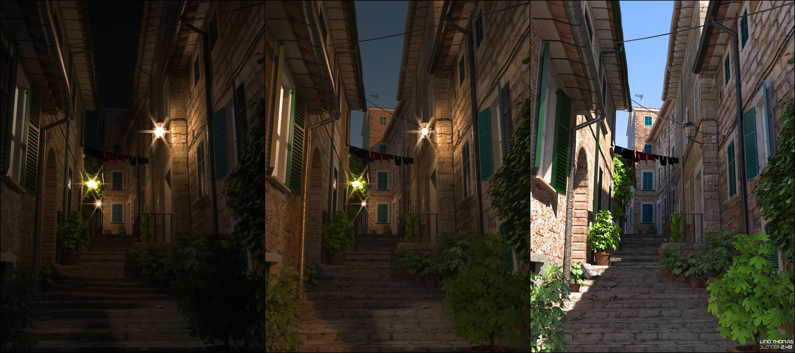 Narrow street -day 'n' night by Linolafett