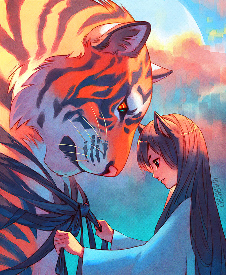 Tangled Tiger by nakanoart