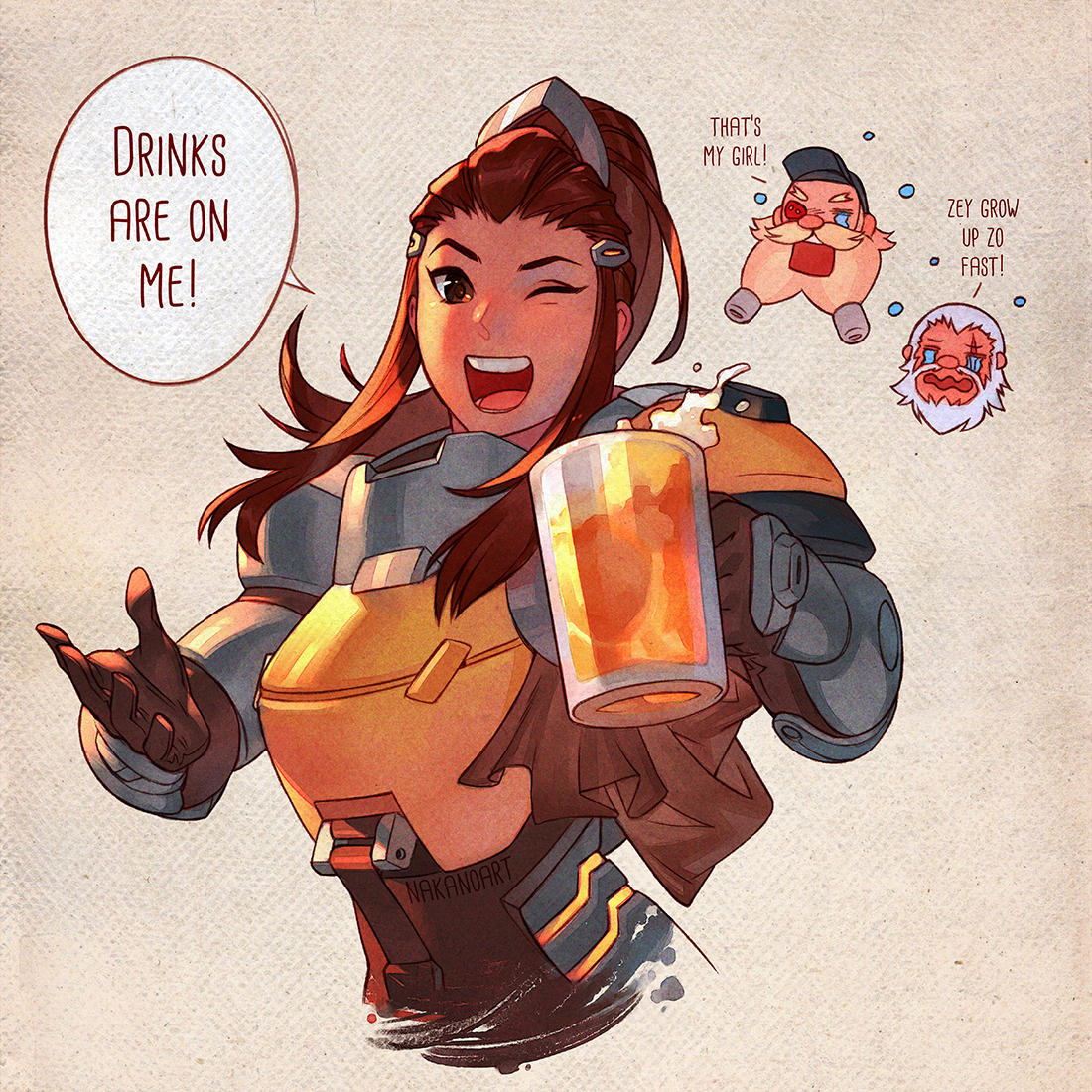 Overwatch - Drinks with Brigitte by nakanoart