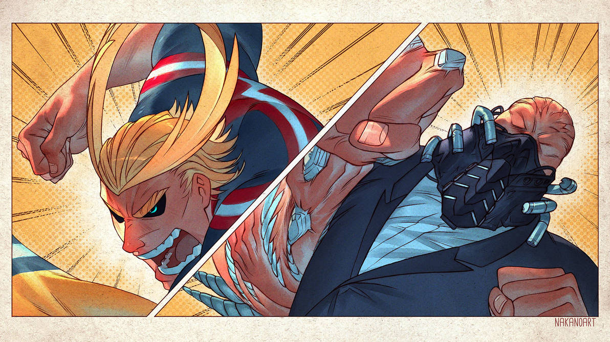 All Might vs All For One by nakanoart