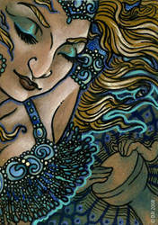 Drum Solo in Blue - ACEO by sphinxmuse
