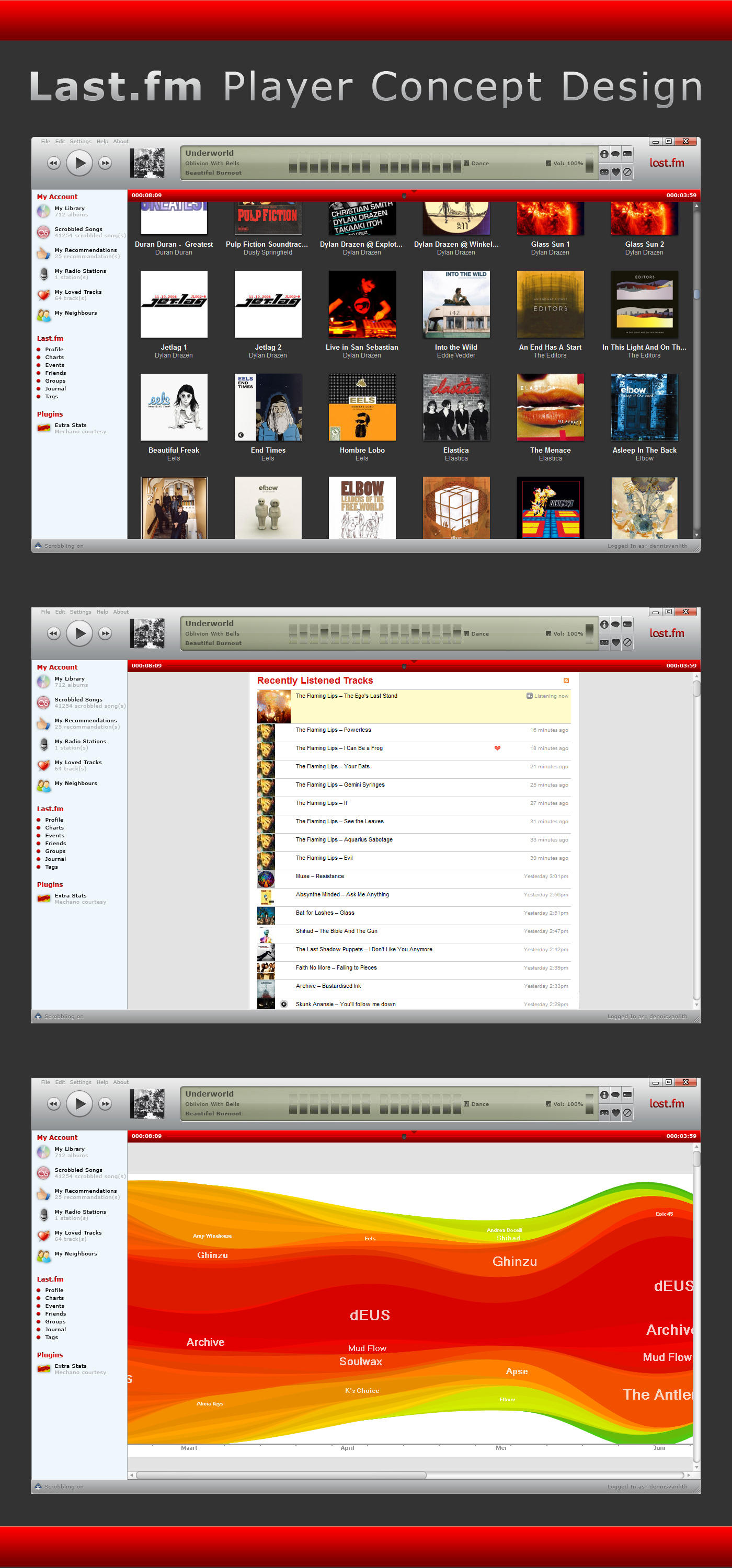 Last.fm Player Concept Design by LeMarquis