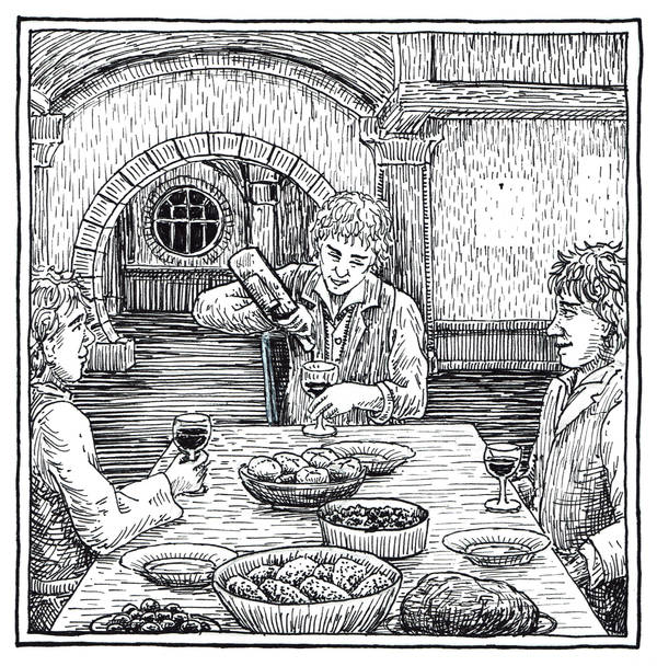 Frodo's Farewell Feast (Inktober Day 18) by MatejCadil
