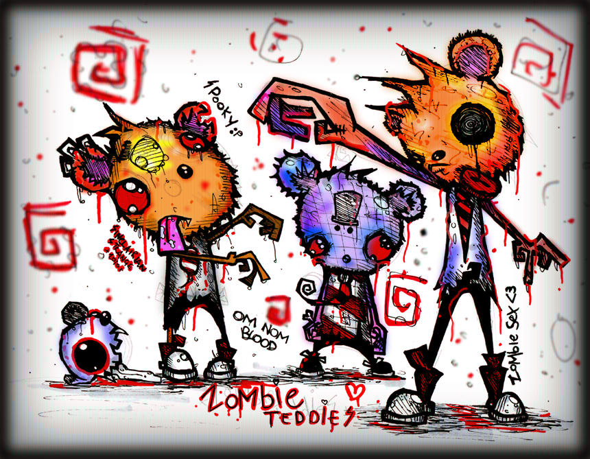 Zombie Teddies by SinclairStrange