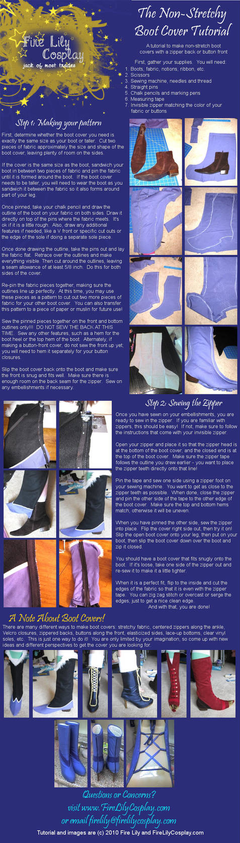 No-Stretch Boot Cover Tutorial by FireLilyCosplay