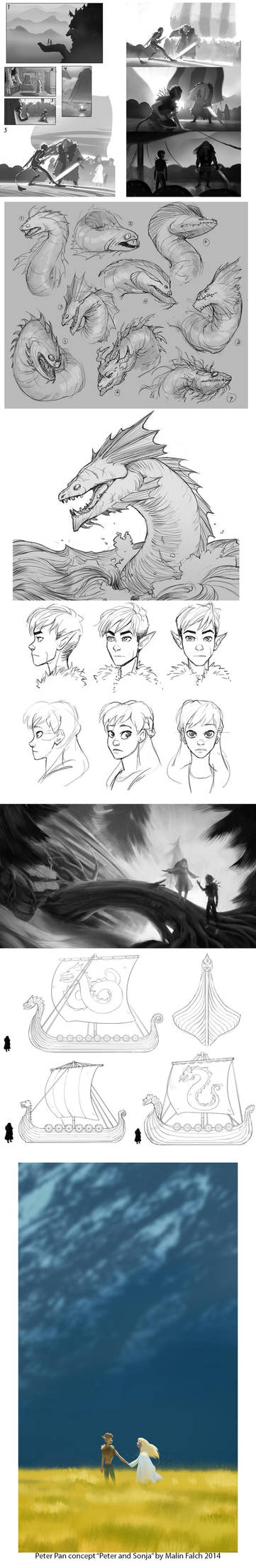 Peter Pan concept sketches by Detkef