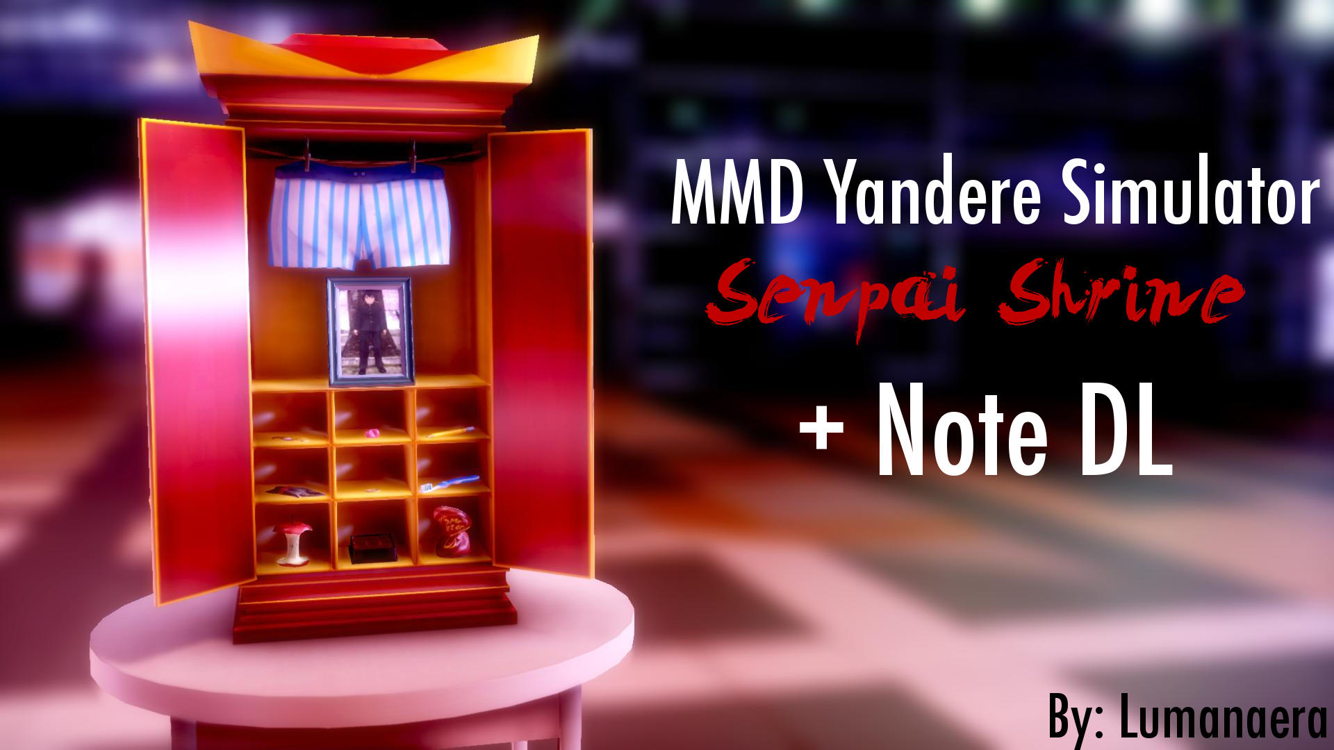 [MMD Yandere Simulator] Senpai's Shrine + Note DL by Lumanaera on
