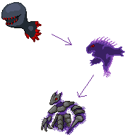 Ghost-Steel Fakemon Evo Chain by FluffyKnight