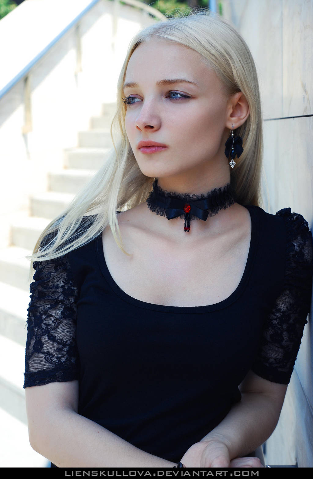 STOCK - Blonde in Black 02 by LienSkullova