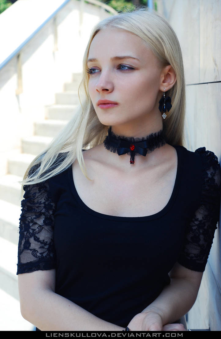 STOCK - Blonde in Black 02 by LienSkullova