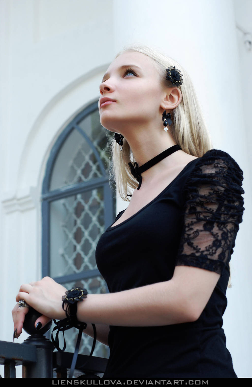 STOCK - Blonde in Black 06 by LienSkullova