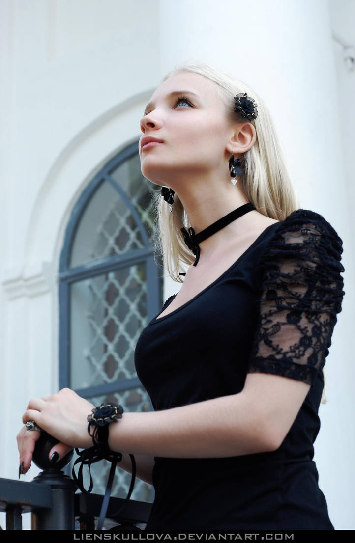 STOCK - Blonde in Black 06 by LienSkullova