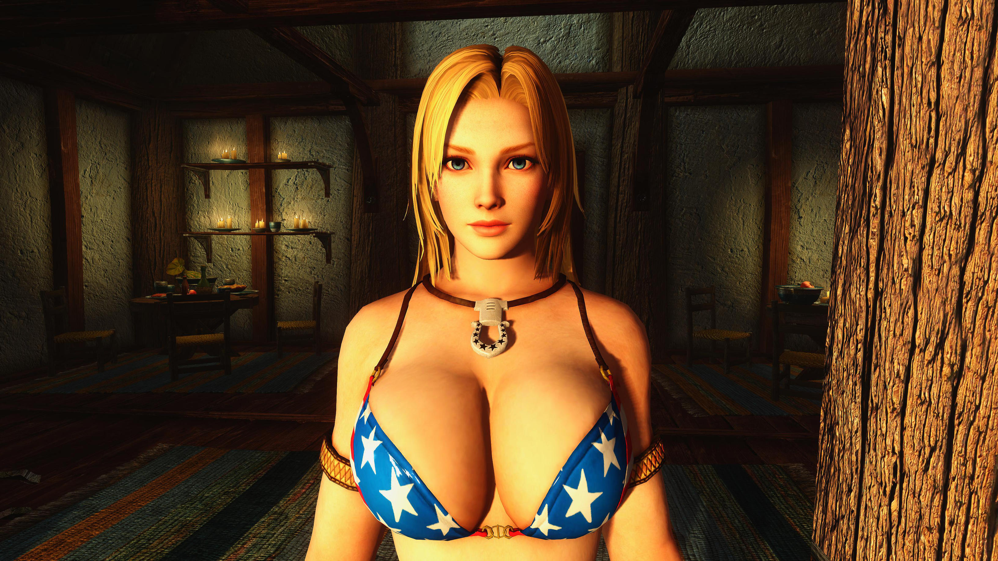 Dead or Alive 5 Tina cowgirl Skyrim mod Follower by user619