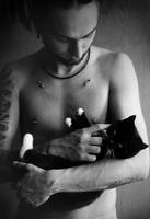 A man with the cat by LadyMagenta