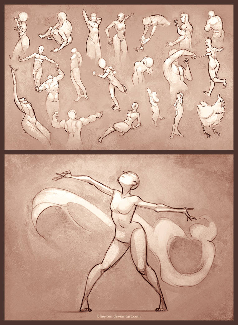 Sketchdump - 30 Second Poses by Blue-Ten