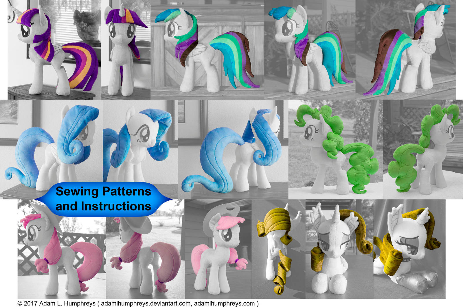Mane 6 Pony Mane and Tail Patterns! by adamlhumphreys