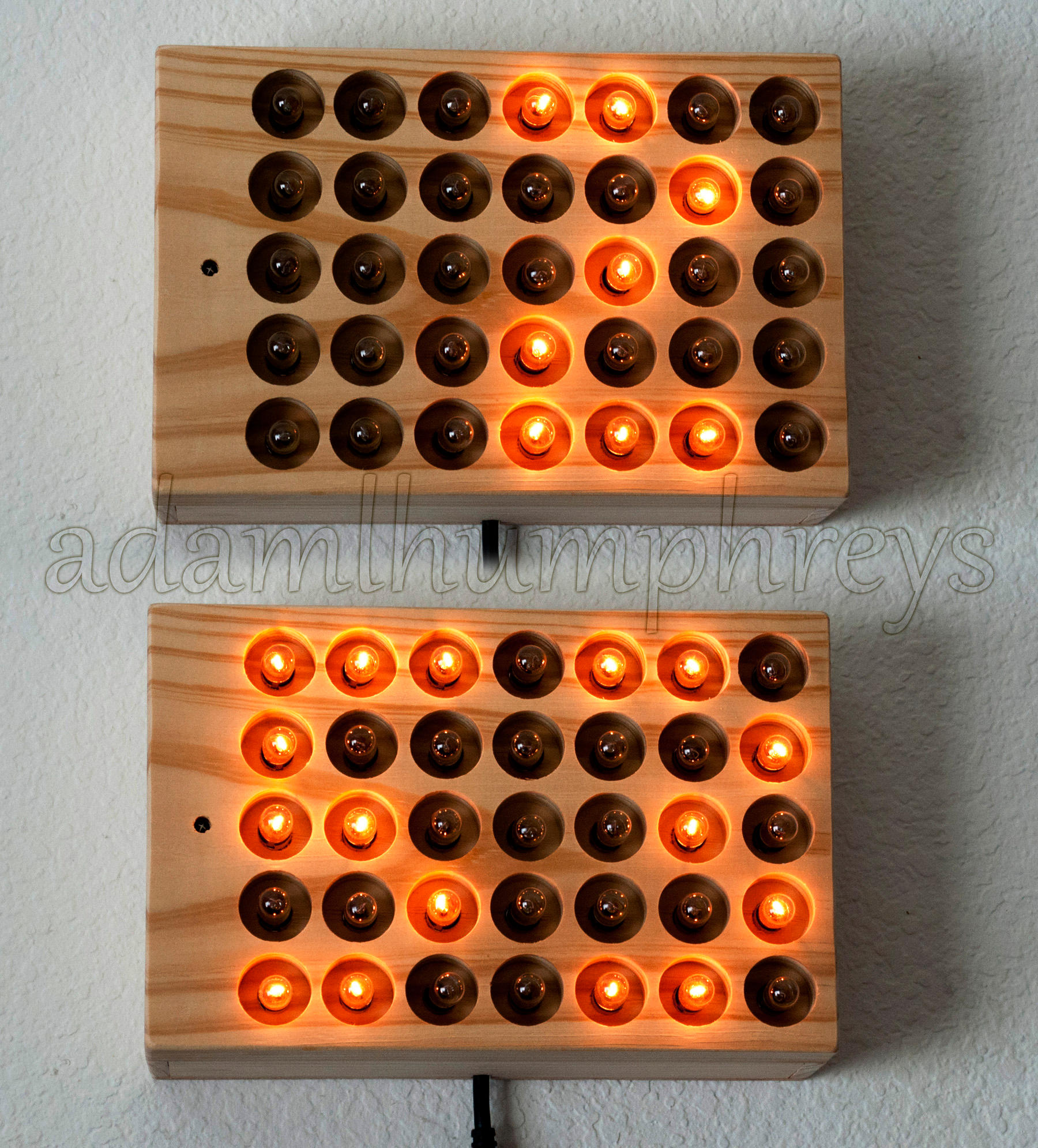 Incandescent Matrix Clock (Remote Controlled) by adamlhumphreys