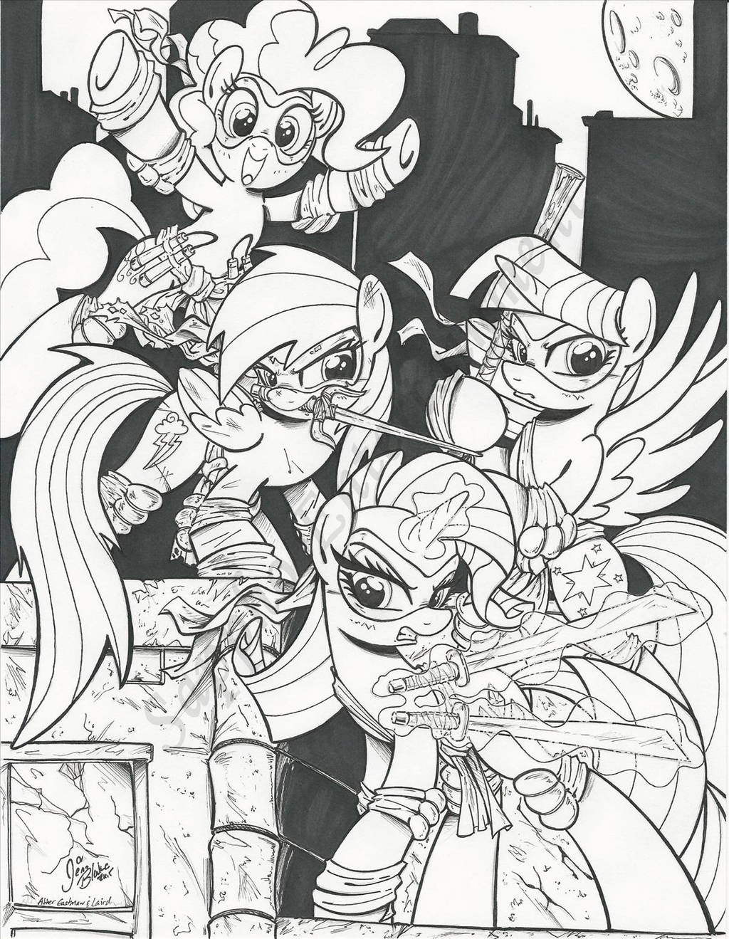 Teenage Mutant Ninja Ponies Commissions by PonyGoddess