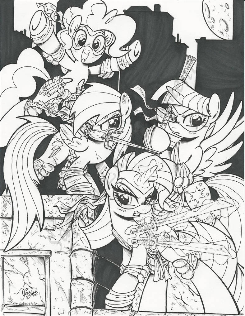 Teenage Mutant Ninja Ponies Commissions by PonyGoddess