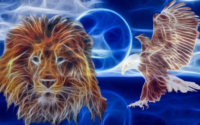 Lion And Eagle Wallpaper By Bobhertley On Deviantart