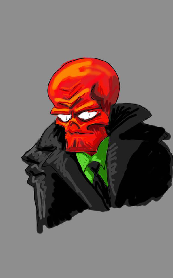 Red Skull doodle by uhlrik