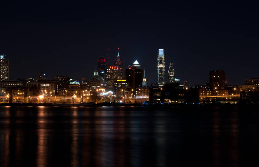 Philadelphia City Skyline Long Exposure 07 by FairieGoodMother