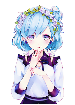 Cute Anime Girl With Short Blue Hair by Kotoreh