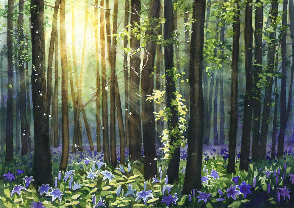 Blue lilies forest by JoaRosa