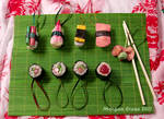 Deluxe Maki Nigiri Glitter Sushi Ornament Sampler by MorganCrone
