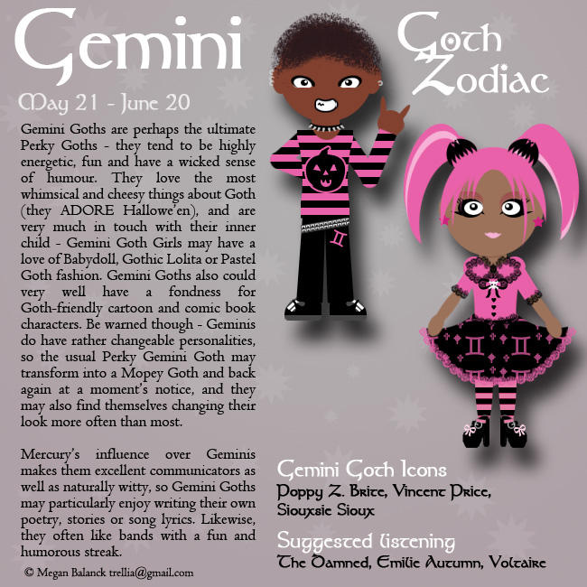 Goth Zodiac: Gemini by Trellia