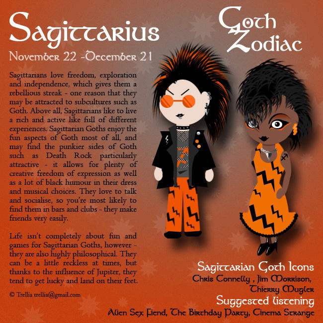 Goth Zodiac: Sagittarius by Trellia