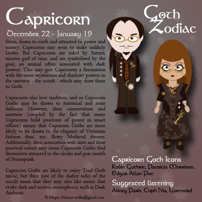 Goth Zodiac: Capricorn by Trellia