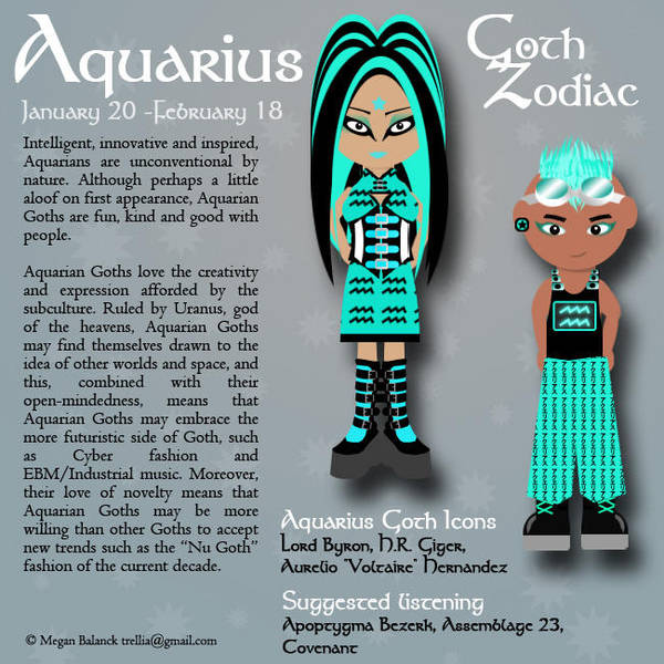 Goth Zodiac: Aquarius by Trellia