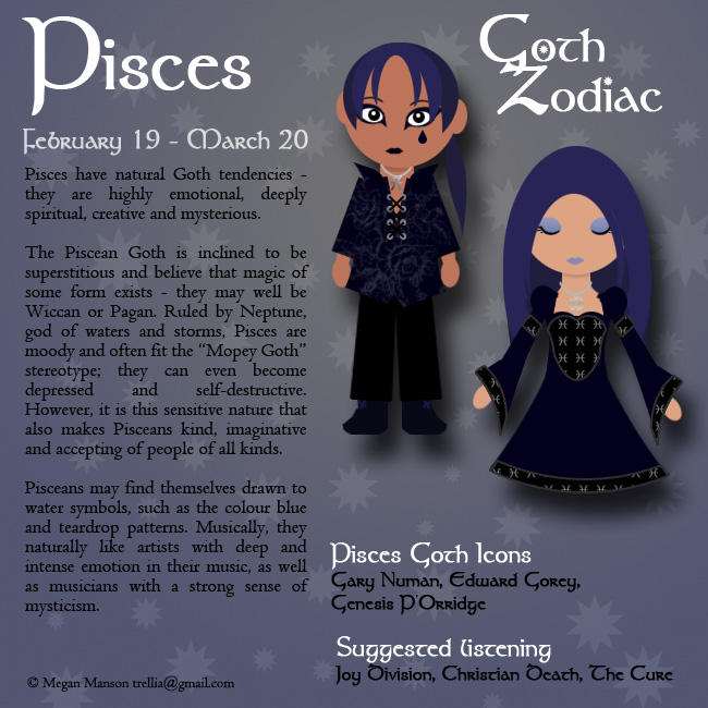 Goth Zodiac: Pisces by Trellia