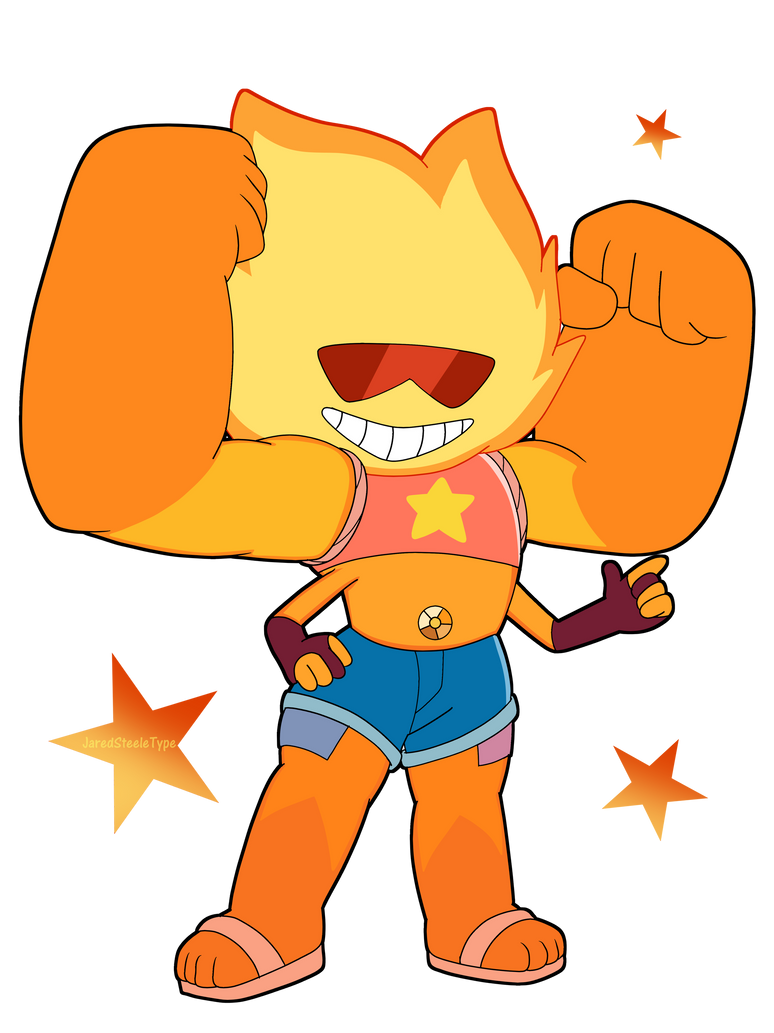 A little piece of fanart I did of the fusion Sunstone from Steven Universe. She's so 90's. XD Feel free to follow me on twitter: twitter.com/Jared12Steele