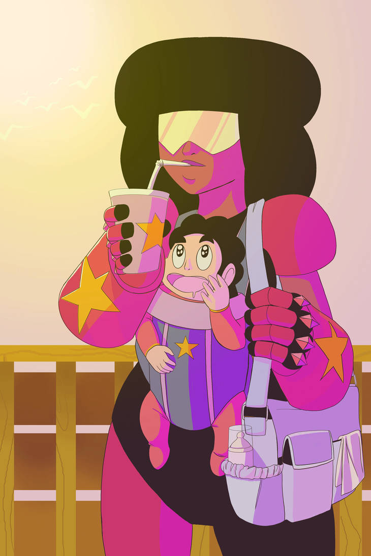 A cute pic of baby Steven and Garnet. They'll probably get around to showing us scenes like this eventually in the show. But until then...here you go!