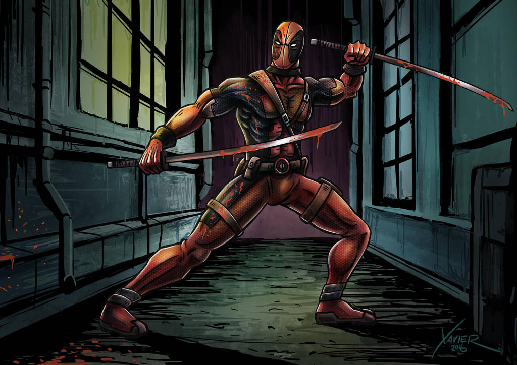 Deadpool in an alley by chrisxavier