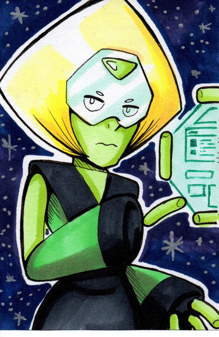 drew this ages ago (just after the StevenBomb) but never got round to uploading it - here's Peridot! I get so so excited everytime a new Gem gets introduced; I love all their designs but Peridot's ...