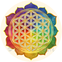 Flower of Life Lotus Sticker for Mobiles by Lilyas