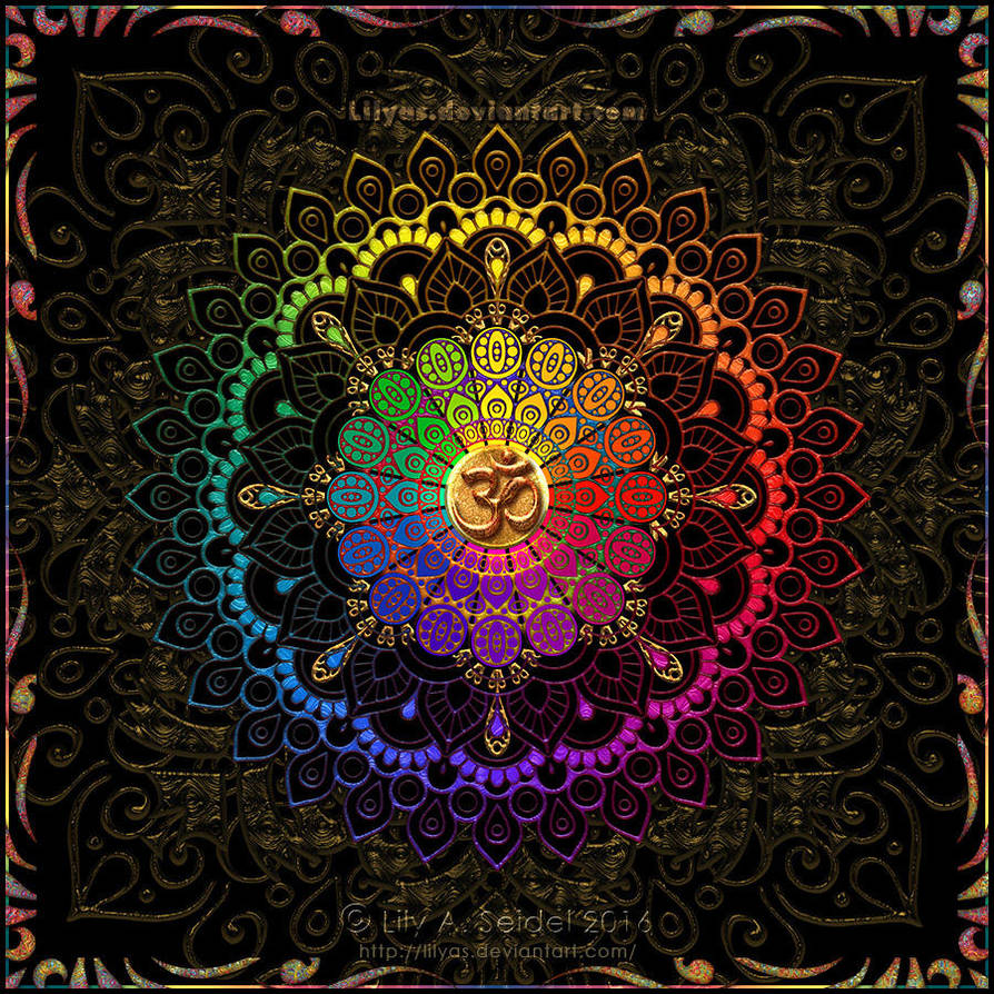 OM Rainbow Mandala by Lilyas