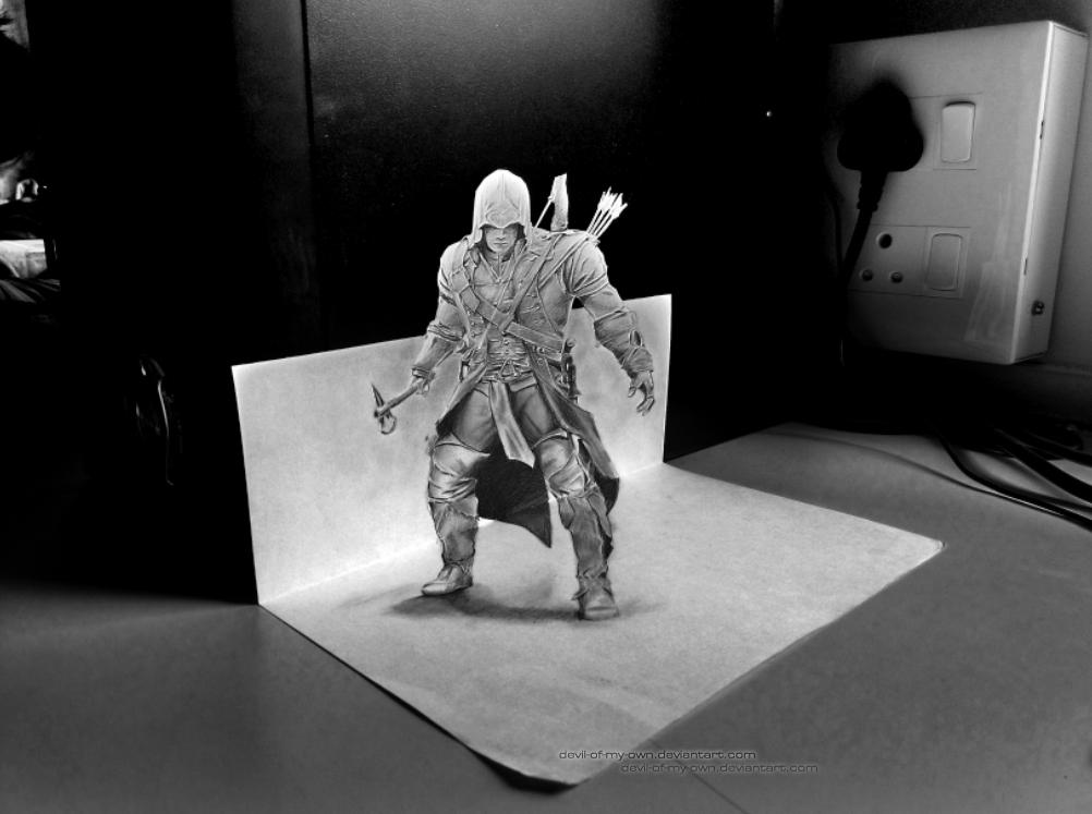 Connor - Assassins' Creed (3D Drawing) by Ankredible