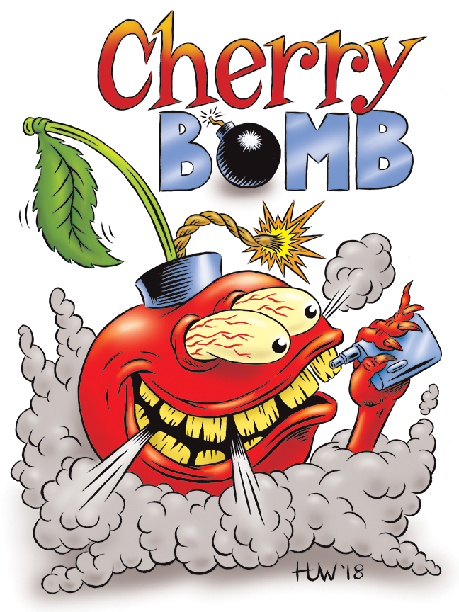 CHERRY BOMB Vape Juice Mascot by Huwman