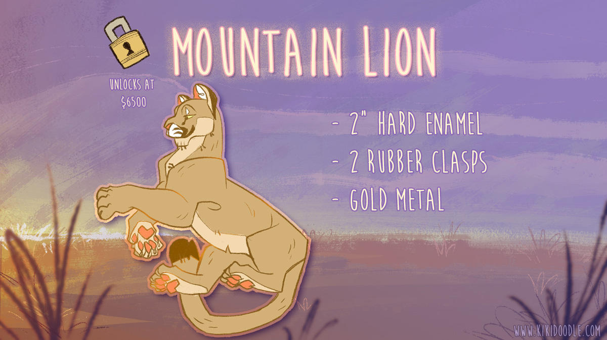 Mountain Lion enamel pin by kiki-doodle