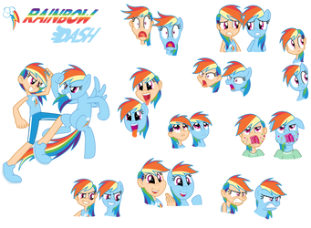 Rainbow Dash - Pony/ Human by Trinityinyang