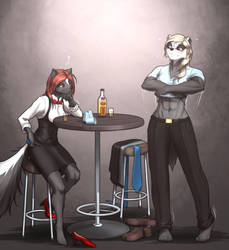 Musteladies: Slow Evening at the Knockout Bar by MykeGreywolf