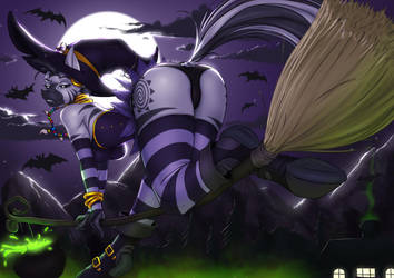 Broom Riding Zecora by MykeGreywolf